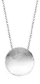 Nenalina Damen Silber Halskette mit Runden Kreisanhänger gebürstet (36 mm), Münzanhänger mit Kette, Coinkette lang für Frauen mit Anhänger, 925 Sterling Silber, Länge 90 cm, KAS-011