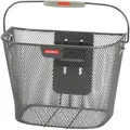 KLICKfix Fahrradkorb Uni, anthrazit, aus Metall, 16 Liter, vorne, für Lenker, 35 x 26 x 25 cm, mit Adapterplatte