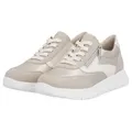 Remonte Keilsneaker Schnürschuh, Halbschuh, Casual-Sneaker mit seitlichem Reißverschluss beige 41 EU