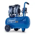 Scheppach Ultra Silent Kompressor HC26Si | 24L Kessel | 1100W Leistung | 8bar Druck | 66 dB(A) leise | Ansaugleistung 162L/min | ölfrei & wartungsarm | Leisekompressor Doppelzylinder Flüsterkompressor