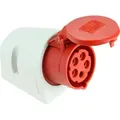 CEE-Wandsteckdose mit Klappdeckel IP44 5-polig 16A - Rot
