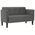 vidaXL Zweisitzer-Sofa Dunkelgrau 111 cm Stoff, Zweiersofa, Sofa, gepolstertes Sofa, 2-Sitzer-Sofa, Couch, Polstersofa, Lounge Sofa, Wohnzimmersofa