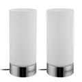 Monzana® Nachttischlampe 2er Set Touch Dimmbar mit LED Leuchtmittel Glasschirm Tischlampe Tischleuchte Wohnzimmer Schlafzimmer Nachtlicht Leselampe