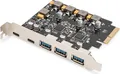 Digitus PCIe Karte 2x USB-C + 3x USB A