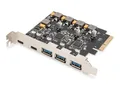 DIGITUS PCIe Karte 10Gbps 2x USB-C/3x USB-A