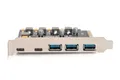 DIGITUS PCIe Karte 2x USB-C + 3x USB A