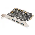 DIGITUS PCIe Karte 10Gbps 2x USB-C/3x USB-A