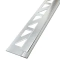 Dalsys Fliesenschiene 2,5m x 8mm Eckprofil Quadratprofil Aluminium (eloxiert) Silber matt, Fliesenprofil