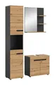 xonox.home - Badkombination Canu 3-tlg. Set 116x193x34 cm in Basalt grau und Artisan - Badezimmerkombination Badmöbel Badset - zeitloses Design