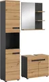 xonox.home 3 tlg. Badmöbel-Set Hochschrank Spiegel Unterschrank Canu 184x193 cm