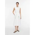 comma Midikleid Kleid Popeline-Kleid mit Schleifen-Detail weiß 36 EU