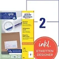 AVERY Zweckform ultragrip Universaletiketten 3655 Selbstklebend DIN A4 Weiß 210 x 148 mm 100 Blatt à 2 Etiketten