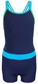 Aquarti Mädchen Badeanzug – Sport Badeanzug Mädchen mit Bein und Racerback, Chlorresistent, Farbe: Dunkelblau/Türkis, Größe: 128