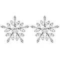 LÖB Damen Ohrstecker 925 Silber Schneeflocke Zirkonia Weihnachten Ohrringe Silberohrringe Snowflake Strass Stein Winter Klein Weihnachtsohrringe