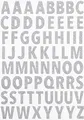 HobbyFun Glitzer Sticker Buchstaben 64 Stk Aufkleber Kunststoff Höhe 1.5 cm selbstklebend ganzjährig ideal für Bastelprojekte und Dekoration Silber