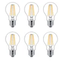 6 x Philips LED Filament Birnenform A60 8,5W =75W E27 klar 1055lm warmweiß 2700K