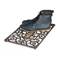 Relaxdays Fußabtreter Gusseisen rechteckig HBT ca. 2 x 52 x 32,5 cm Fußabstreifer im Jugendstil Schuhabstreifer passend zum Landhausstil aus pulverbeschichtetem Metall mit Anti-Rutsch-Füßen, bronze