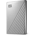 WD My Passport Ultra WDBC3C0010BSL - Festplatte - verschlüsselt - 1 TB - extern (tragbar) - USB 3.0 (USB-C Steckverbinder) - 256-Bit-AES - Silber