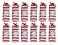 Spetebo Flaschenträger Flaschen Tüte rot weiß - 12er Set (Set, 12-St., Geschenktüten), Papier Geschenk Tasche