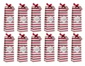 Flaschen Tüte rot weiß - 12er Set - Papier Geschenk Tasche Weihnachten Nikolaus