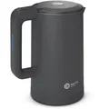 Balter Edelstahl Wasserkocher 1,7 L Doppelwandig, Kabellos, Teekocher, Grau