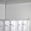 WENKO Duschvorhangstange, Fixmaß, mit Bohren, verschraubt, Aluminium, Kunststoff