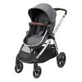 Maxi-Cosi Zelia Luxe 2-in-1-Kinderwagen, wendbarer Sitz, einhändig zusammenklappbar, geeignet von Geburt bis ca. 4 Jahren, 0-22 kg, Twilllic Grey