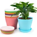 Praktische 8 Stück Kunststoff Blumentöpfe 14 cm mit Tropfschalen für Ihr Zuhause
