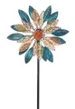 Kobolo Gartenstecker Windrad Dekostecker ORNAMENT aus Metall XXL (in natürlichen Farben)