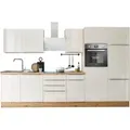 RESPEKTA Marleen Küchenblock (Backofen, KühlKombi, Weiß, 340 cm)