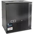 HMF Serverschrank Netzwerkschrank, Serverschrank 19 Zoll, 12 HE, 400 mm Tiefe, Glastür, Schwarz schwarz 12 HE "