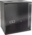 HMF Netzwerkschrank Serverschrank 19 Zoll 12 HE schwarz Stahlgehäuse