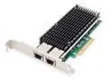 DIGITUS 2 Port 10 Gigabit Ethernet Netzwerkkarte, RJ45, PCI Express, Intel Chipsatz