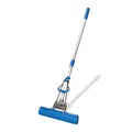 York PVA Schwammmopp Bodenwischer mit Auswringfunktion Saugstarker Wischmopp Ohne Eimer Teleskopstiel Schwamm Mop Parkett Reinigung Laminat Fliesen Holzboden Tierhaarentferner Profi Einhand Bedienung