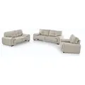 Beautysofa Sitzgarnitur, Beige, Leder, 225x88x98 cm, Wohnzimmer, Sofas & Couches, Sitzgarnituren