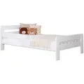 Mid.you Bett, Weiß, Holz, Kiefer, massiv, Höhe ca. 18 cm, 120x200 cm, für Rollrost geeignet, Schlafzimmer, Betten, Einzelbetten