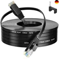 Internetkabel 30m Cat 6, Flaches WLAN Kabel, High Speed Netzwerkkabel für Router
