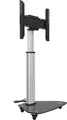XTRARM Proton 100 mobiler TV Ständer Schwarz / Silber - TV-Empfehlung ca.: 32-75 Zoll - VESA 200x200 ... 400x400 ... 600x400 mm - Rotierbar