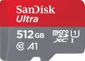 SanDisk Ultra - Flash-Speicherkarte (microSDXC-an-SD-Adapter inbegriffen) - 512GB - A1 / UHS Class 1 / Class10 - microSDXC UHS-I (SDSQUAC-512G-GN6MA)