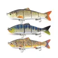 ODS Kunstköder Wobbler Set 4-Gelenkaritige Fischköder Blinker Angeln für Barsch Forelle Raubfisch Schwimmköder mit 2 Drillingshaken für Süßwasser Salzwasser