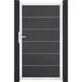 GroJa Tor 1-flg. Basicline Premium 100 cm x 180 cm Anthrazit Rahmen EV1