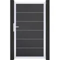 GroJa BasicLine PVC Stecksystem Premium Universal Einzeltor mit Alurahmen anthrazitgrau - Weiß/Grau