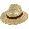Fiebig Strohhut Strohhut Traveller mit braunem Ripsband Natur gelb 61