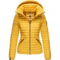 Marikoo Damen Jacke Übergangsjacke Steppjacke Kapuze Löwenbaby Gelb Gr. 38 - M - Gelb - 38
