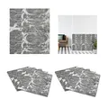 Relaxdays Wandpaneele, 10er Set, selbstklebend, zuschneidbar, 3D Effekt, Wandverkleidung Marmoroptik, 77x69 cm, grau