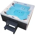 Outdoor Whirlpool Mit Treppe Und Thermoabdeckung Stream Big - 207 X 207 Cm Für 5 Personen Ausstattung: Mit Treppe Und Thermoabdeckung Außen-whirlpool Outdoorpool 34 Massagedüsen - Home Deluxe