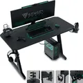 SENSE7 Nomad Classic Gaming Tisch - Schreibtisch 120x60 cm Inkl. XXL-Mauspad Computertisch PC Tisch Gamer Desk Zocker Tisch Kabelmanagement Schwarz