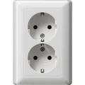 Schutzkontakt Doppelsteckdose 16 Ampere 250 Volt mit Vollplatte Standard 55 weiß, Retail