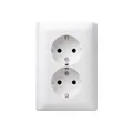 GIRA Einsatz Doppelsteckdose System 55, Standard 55, E2, Event, Event Klar, Event Opak, Esprit, ClassiX Sauber-Weiß (gl (078003)