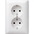 GIRA Einsatz Doppelsteckdose System 55, Standard 55, E2, Event, Event Klar, Event Opak, Esprit, ClassiX Sauber-Weiß (glänzend) 078003 1 St.